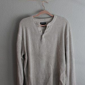 TAN RIBBED LONG-SLEEVE